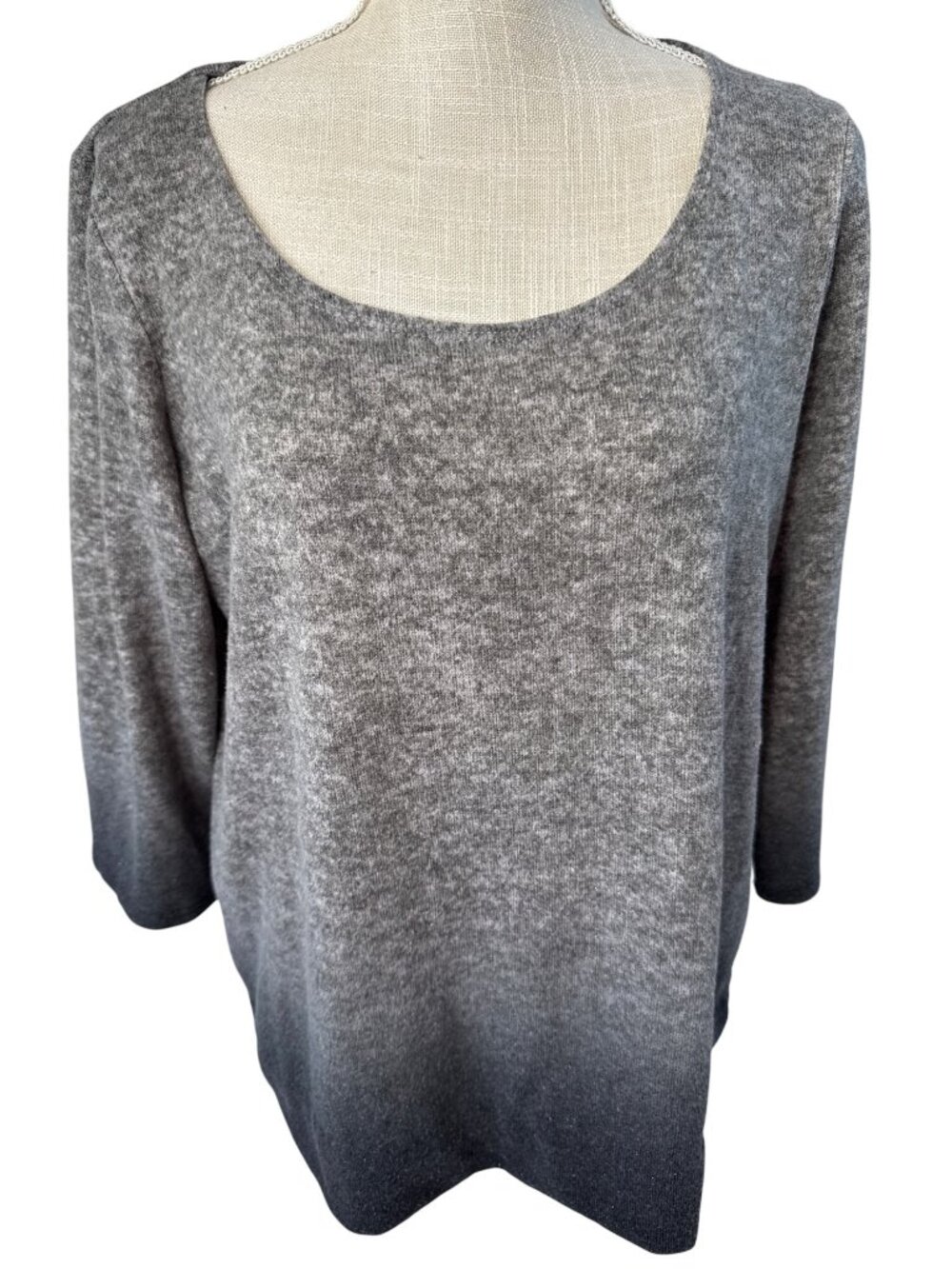 Elementz Grey Ombre Knit Pullover Sweater Womens Lightweight Soft 1X